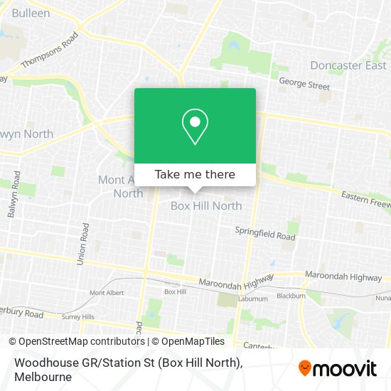 Mapa Woodhouse GR / Station St (Box Hill North)