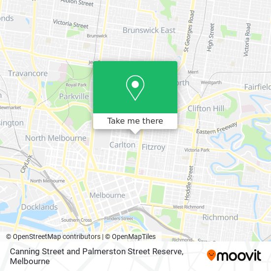 Mapa Canning Street and Palmerston Street Reserve