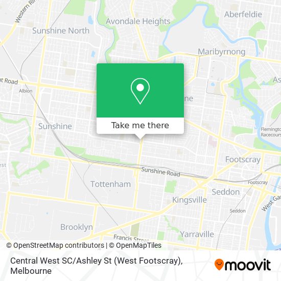Mapa Central West SC / Ashley St (West Footscray)