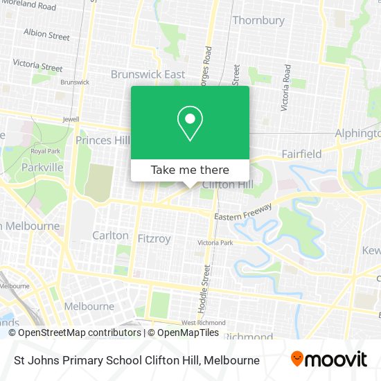 Mapa St Johns Primary School Clifton Hill