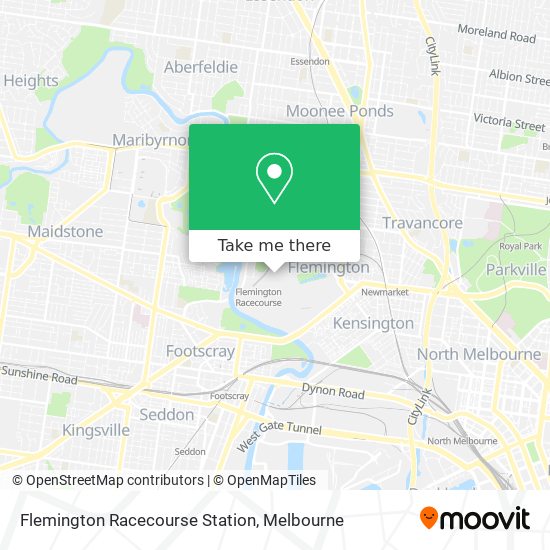 Mapa Flemington Racecourse Station