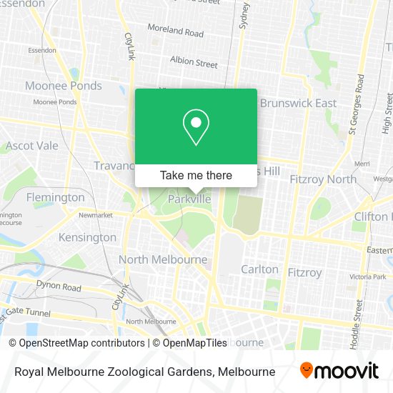 Royal Melbourne Zoological Gardens map