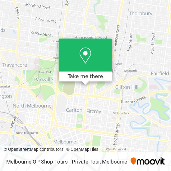 Melbourne OP Shop Tours - Private Tour map