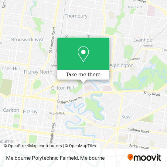 Melbourne Polytechnic Fairfield map
