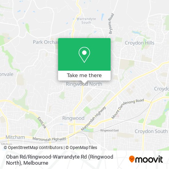 Oban Rd / Ringwood-Warrandyte Rd (Ringwood North) map