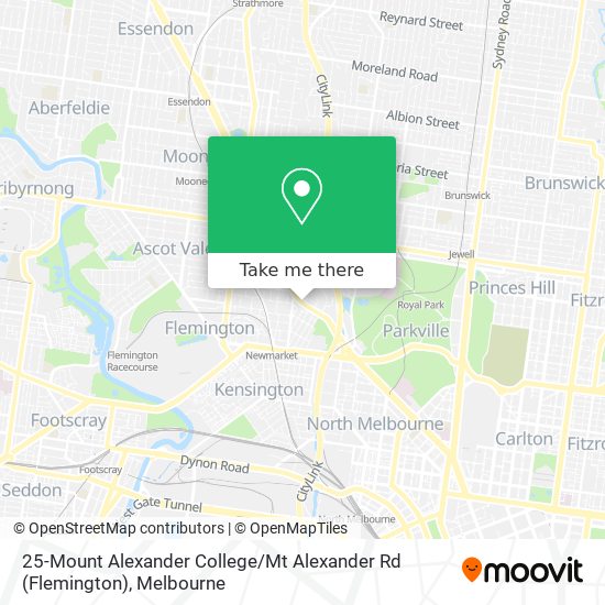 25-Mount Alexander College / Mt Alexander Rd (Flemington) map