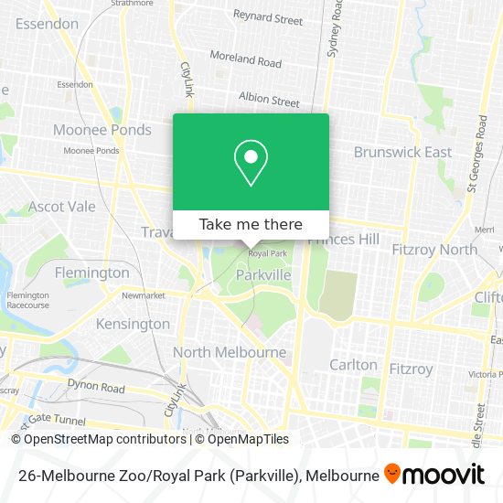 26-Melbourne Zoo / Royal Park (Parkville) map
