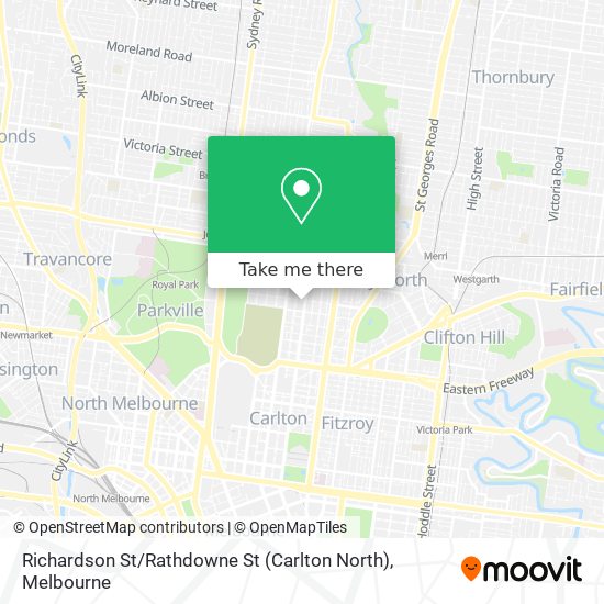 Richardson St / Rathdowne St (Carlton North) map