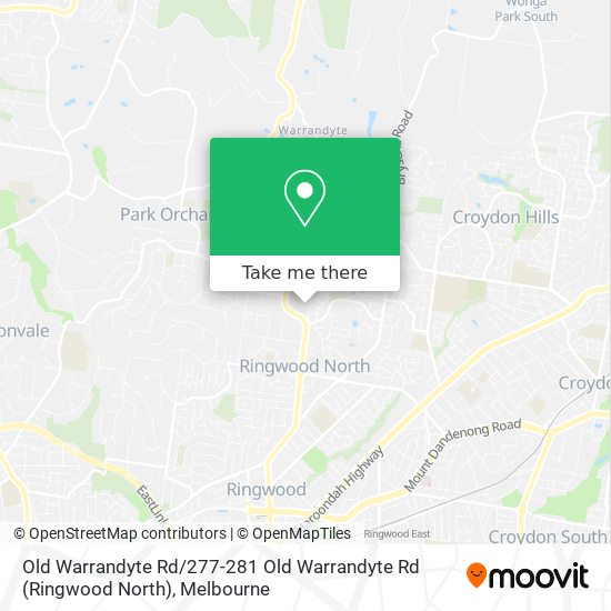 Mapa Old Warrandyte Rd / 277-281 Old Warrandyte Rd (Ringwood North)