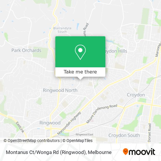 Montanus Ct / Wonga Rd (Ringwood) map