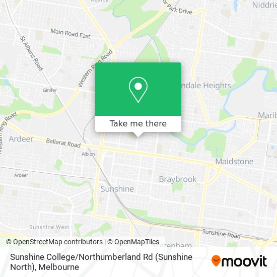 Sunshine College / Northumberland Rd (Sunshine North) map