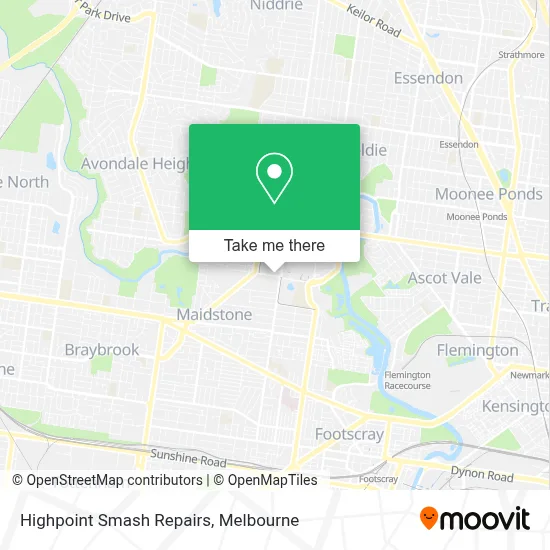 Mapa Highpoint Smash Repairs