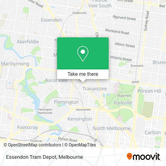Essendon Tram Depot map