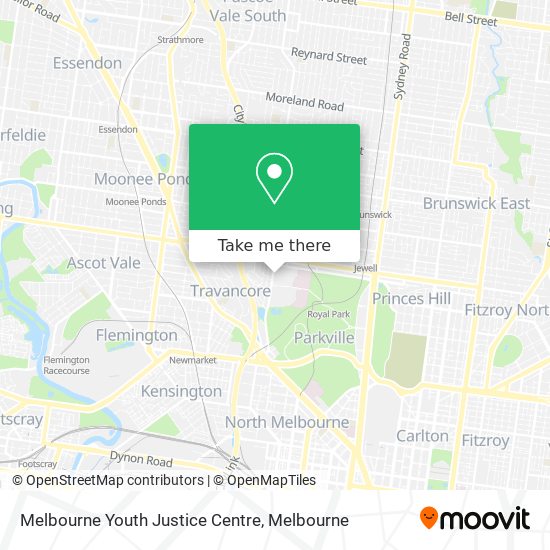 Mapa Melbourne Youth Justice Centre