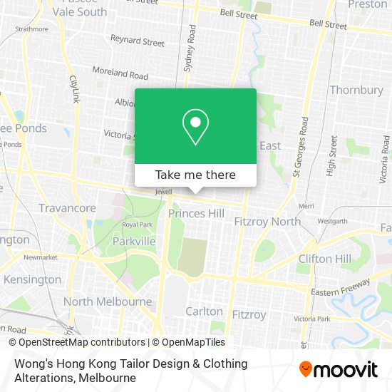 Wong's Hong Kong Tailor Design & Clothing Alterations map