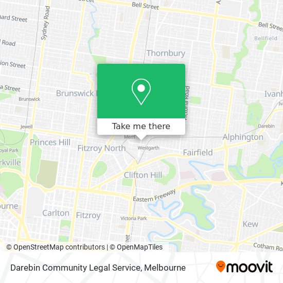 Darebin Community Legal Service map