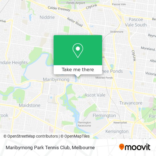 Maribyrnong Park Tennis Club map