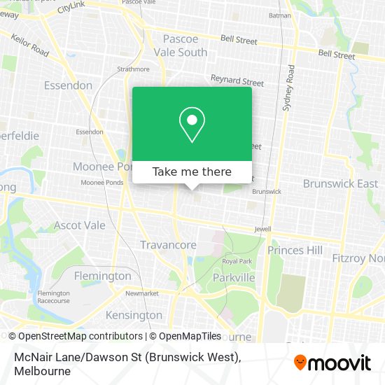 Mapa McNair Lane / Dawson St (Brunswick West)