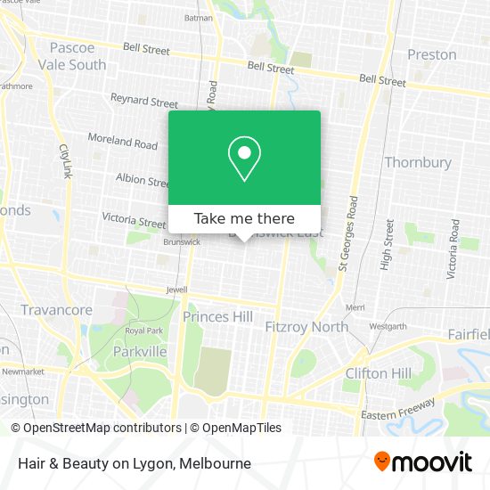 Hair & Beauty on Lygon map