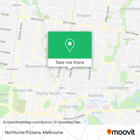 Northcote Pizzeria map