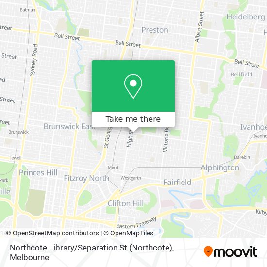 Northcote Library / Separation St map