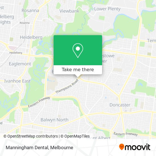 Mapa Manningham Dental
