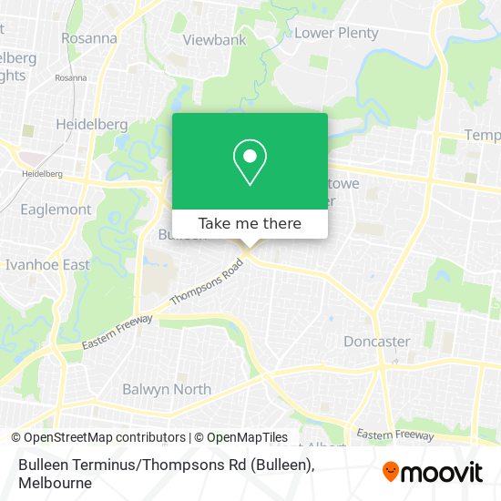Bulleen Terminus / Thompsons Rd map