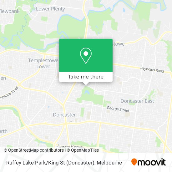 Mapa Ruffey Lake Park / King St (Doncaster)