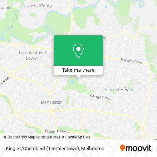 Mapa King St / Church Rd (Templestowe)
