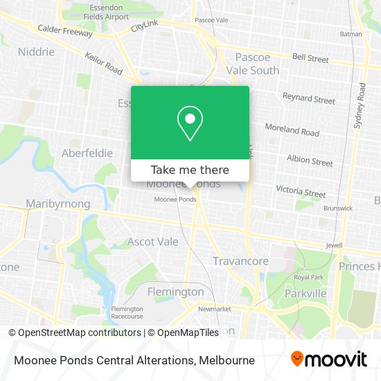 Moonee Ponds Central Alterations map