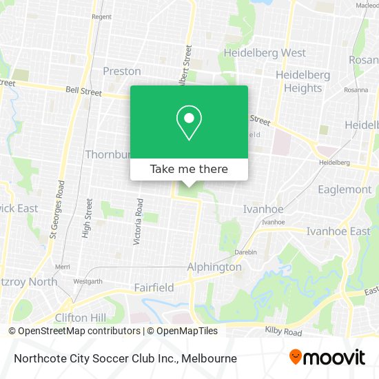 Mapa Northcote City Soccer Club Inc.