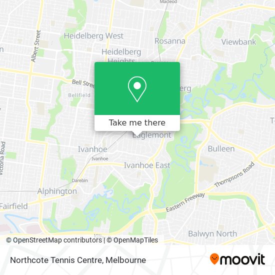 Northcote Tennis Centre map