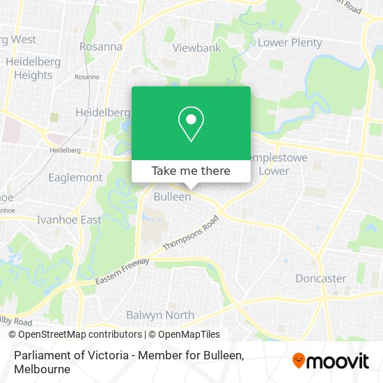 Parliament of Victoria - Member for Bulleen map