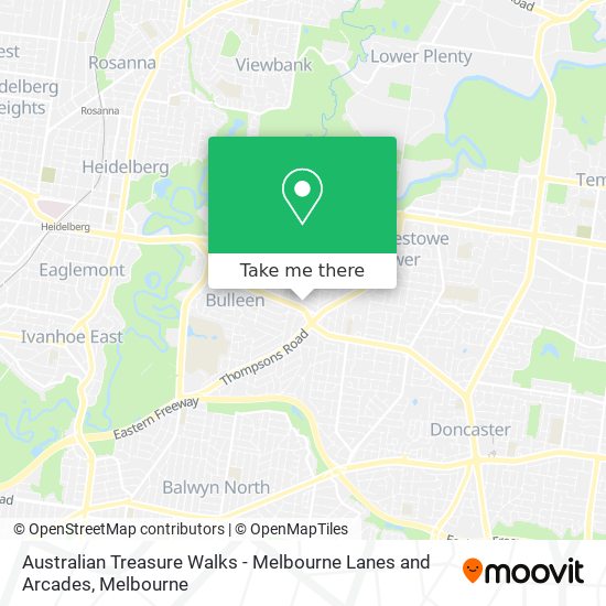 Mapa Australian Treasure Walks - Melbourne Lanes and Arcades
