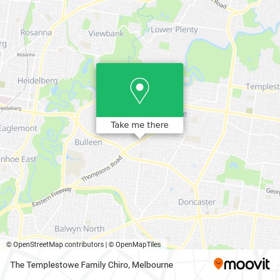 Mapa The Templestowe Family Chiro