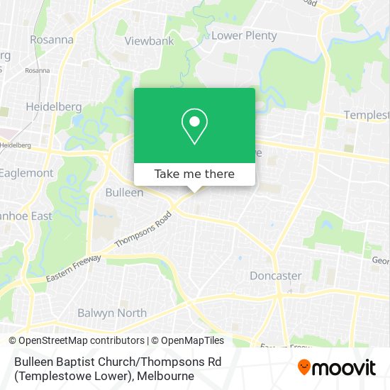 Bulleen Baptist Church / Thompsons Rd (Templestowe Lower) map