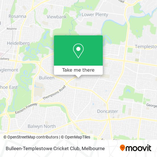 Mapa Bulleen-Templestowe Cricket Club