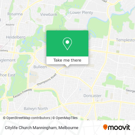 Citylife Church Manningham map