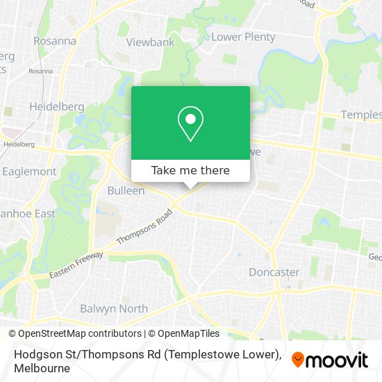 Hodgson St / Thompsons Rd (Templestowe Lower) map