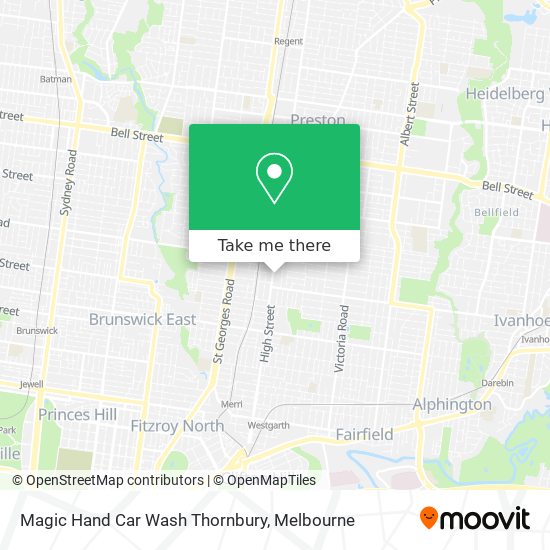 Mapa Magic Hand Car Wash Thornbury