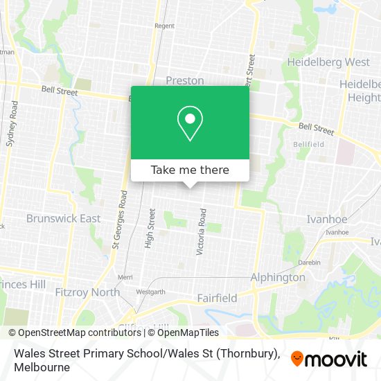 Mapa Wales Street Primary School / Wales St (Thornbury)