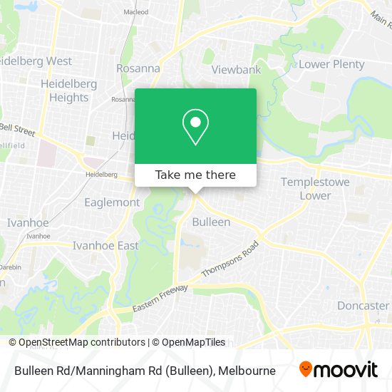 Mapa Bulleen Rd / Manningham Rd