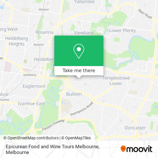 Epicurean Food and Wine Tours Melbourne map