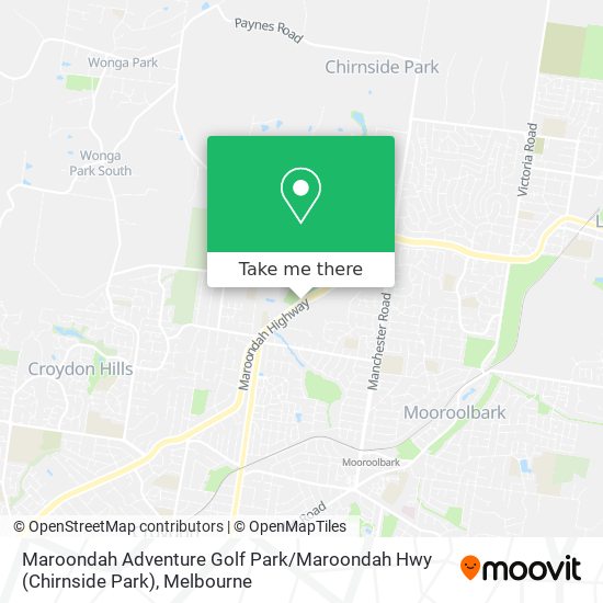 Maroondah Adventure Golf Park / Maroondah Hwy (Chirnside Park) map