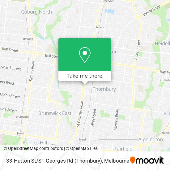 Mapa 33-Hutton St / ST Georges Rd (Thornbury)