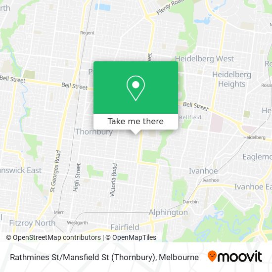 Rathmines St / Mansfield St (Thornbury) map