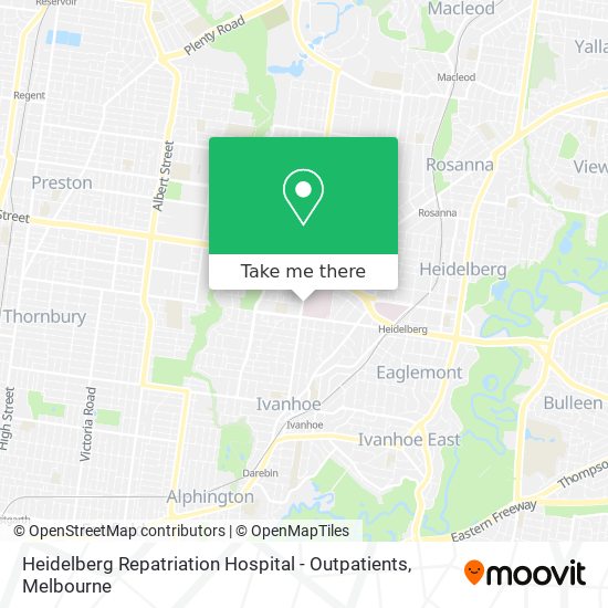Heidelberg Repatriation Hospital - Outpatients map