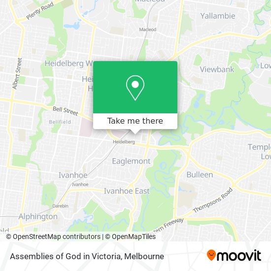 Assemblies of God in Victoria map