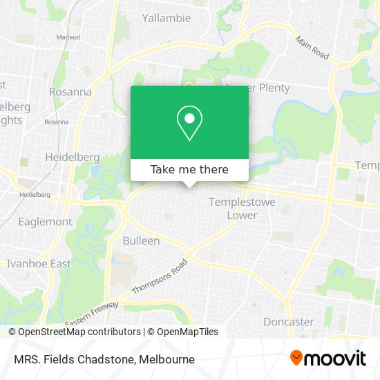 MRS. Fields Chadstone map