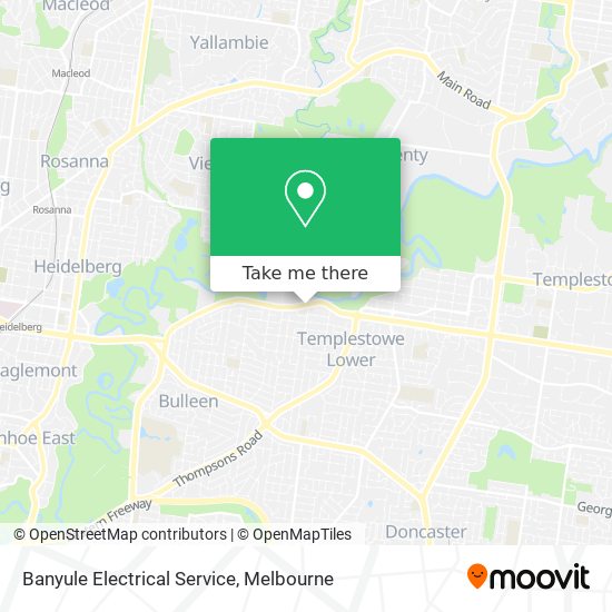 Mapa Banyule Electrical Service